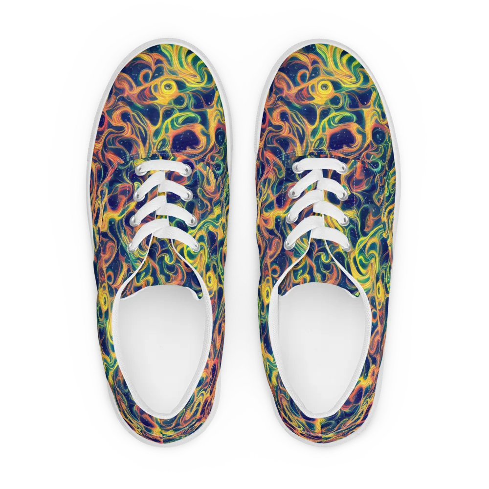 Celestial Flame on Men's Lace-Up Canvas Shoes — Front