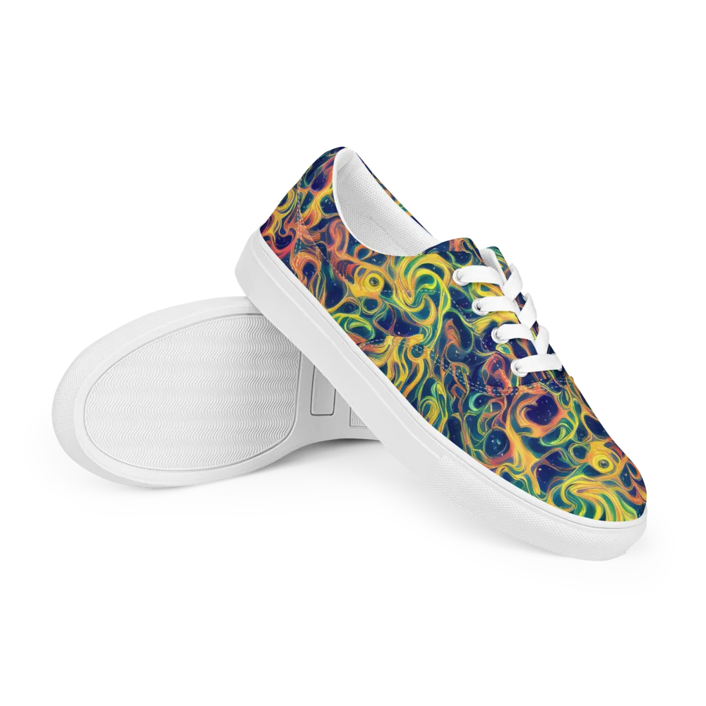 Celestial Flame on Men's Lace-Up Canvas Shoes — Right Front