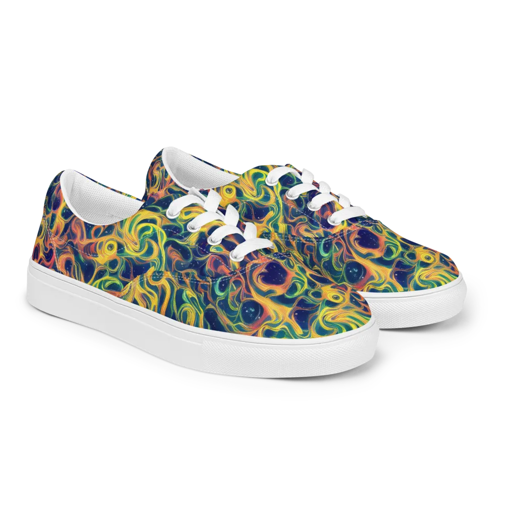 Celestial Flame on Men's Lace-Up Canvas Shoes — Right Front