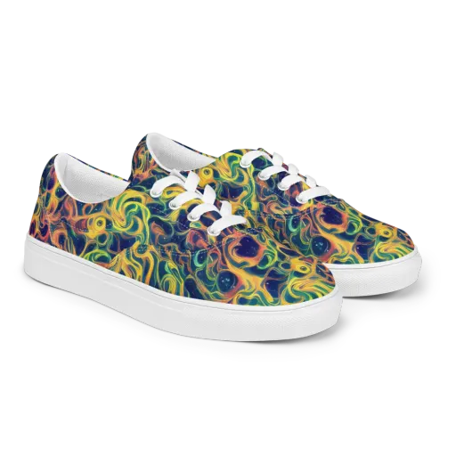 Celestial Flame on a Men's Lace-Up Canvas Shoes