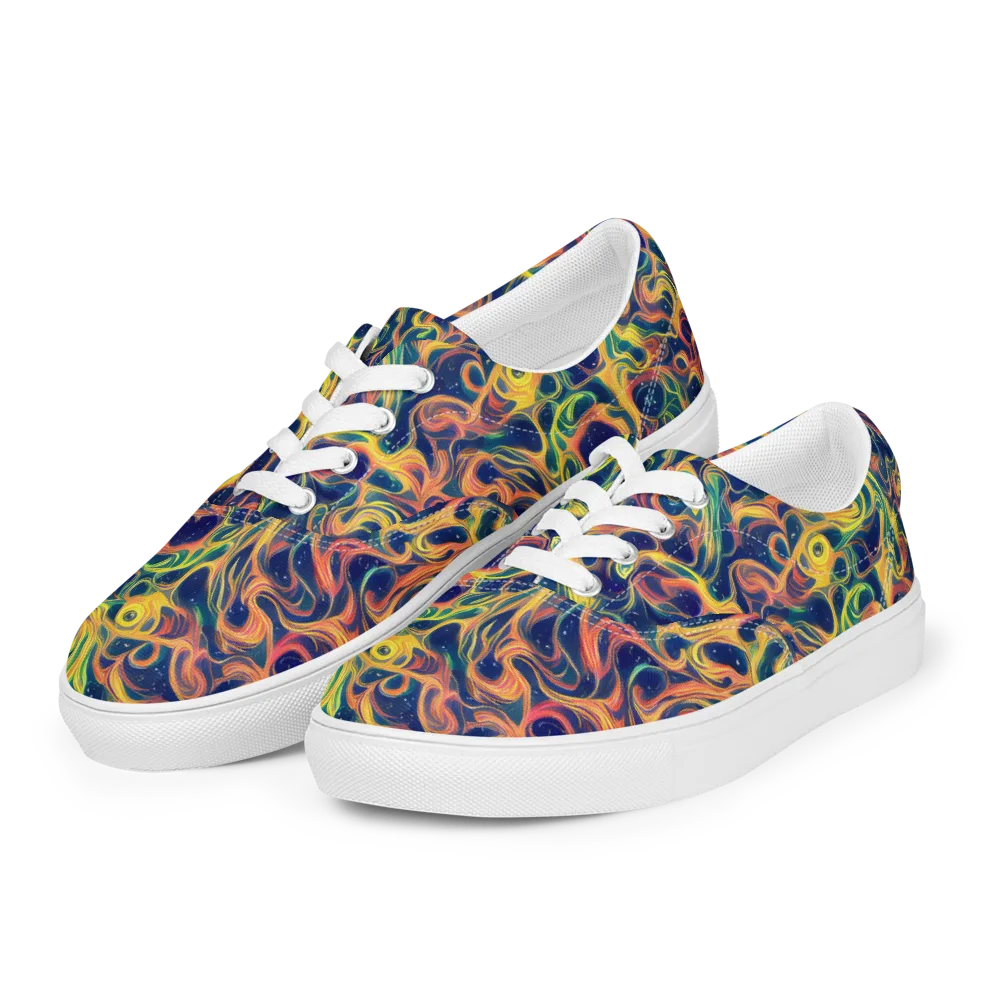 Celestial Flame on Men's Lace-Up Canvas Shoes — Left Front