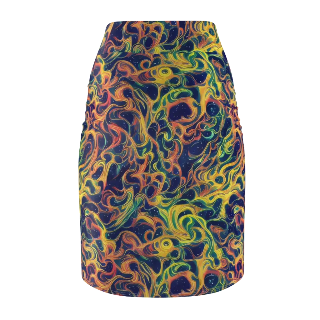 Celestial Flame on Pencil Skirt — Back