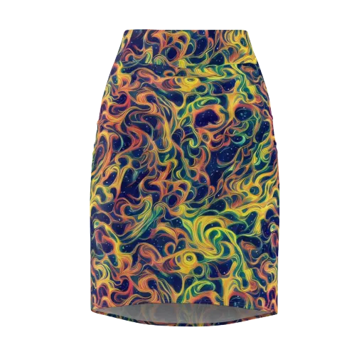 Celestial Flame on a Pencil Skirt