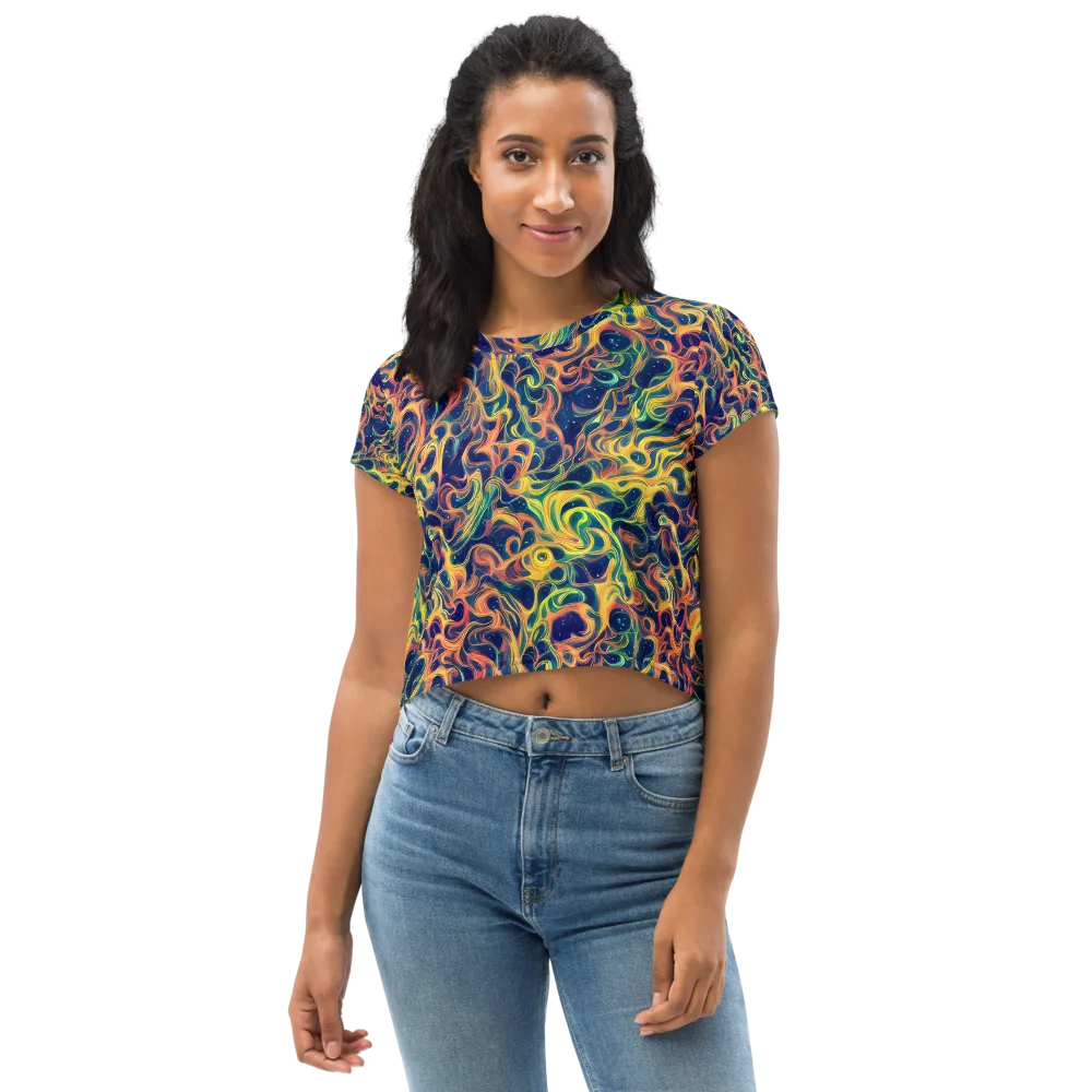 Celestial Flame on Crop Tee — Front
