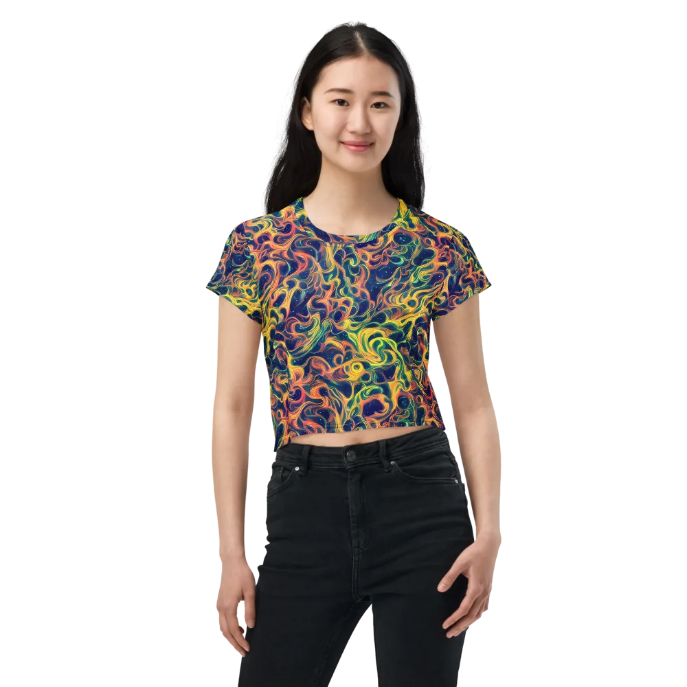 Celestial Flame on Crop Tee — Front