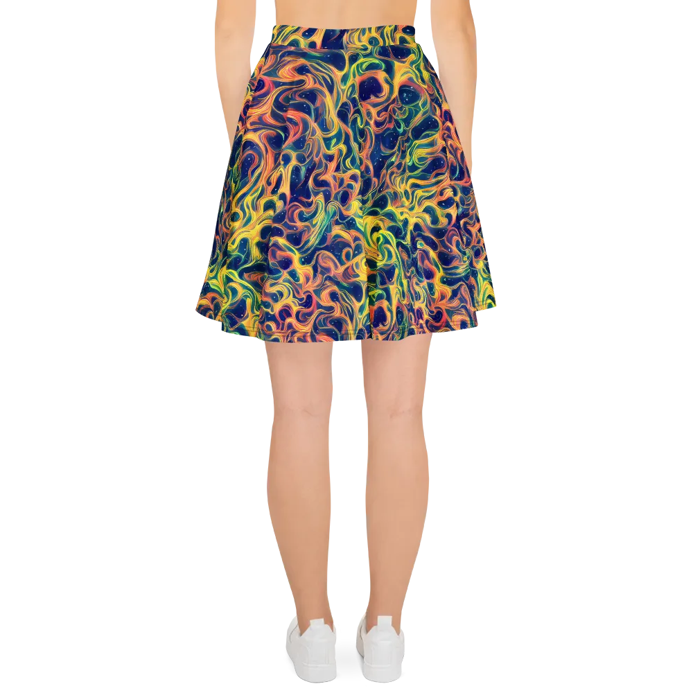 Celestial Flame on Skater Skirt — Back