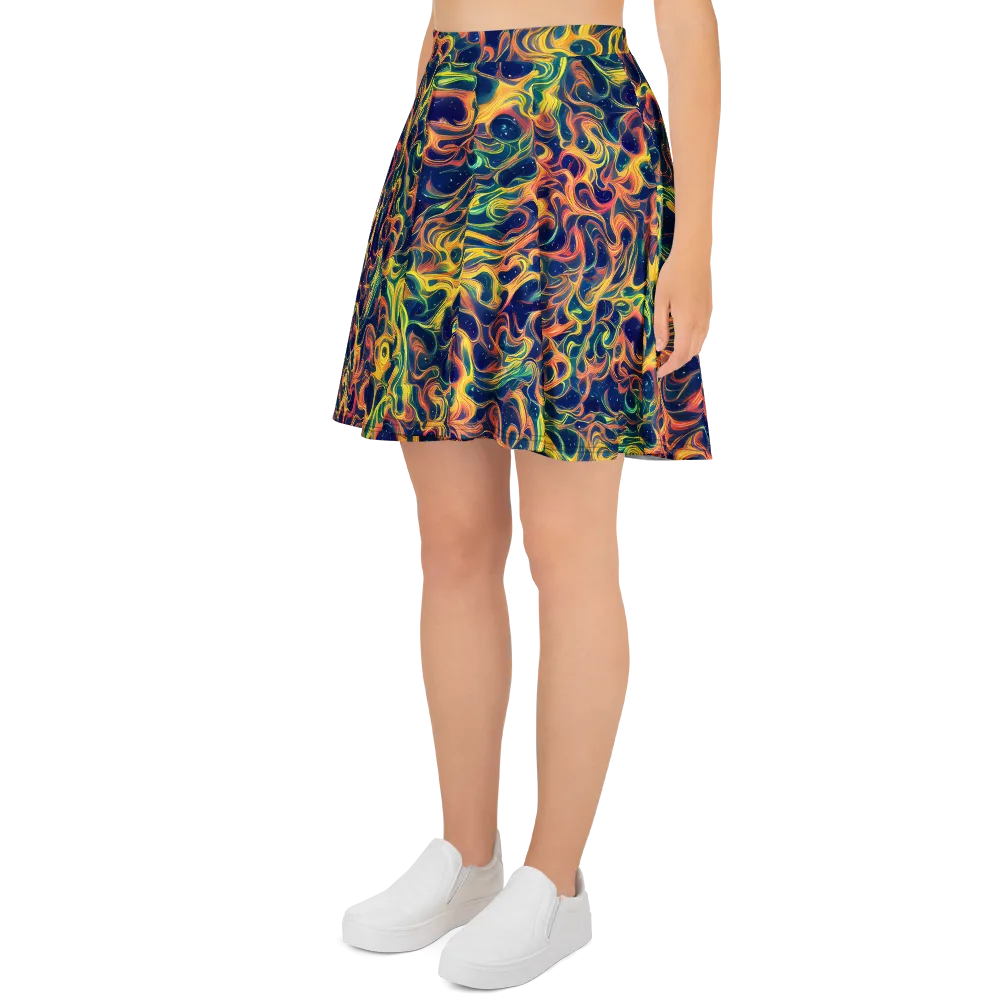 Celestial Flame on Skater Skirt — Left