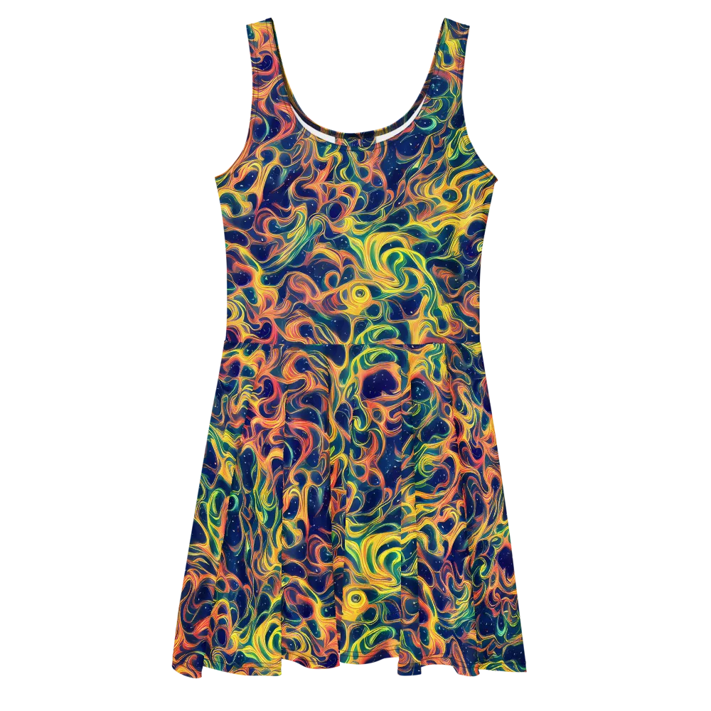 Celestial Flame on Skater Dress — Front