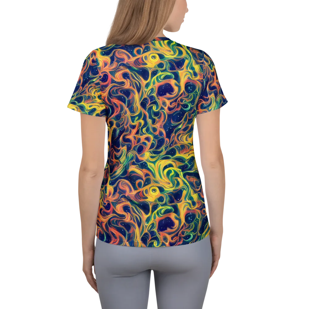 Celestial Flame on Women's Athletic T-Shirt — Back