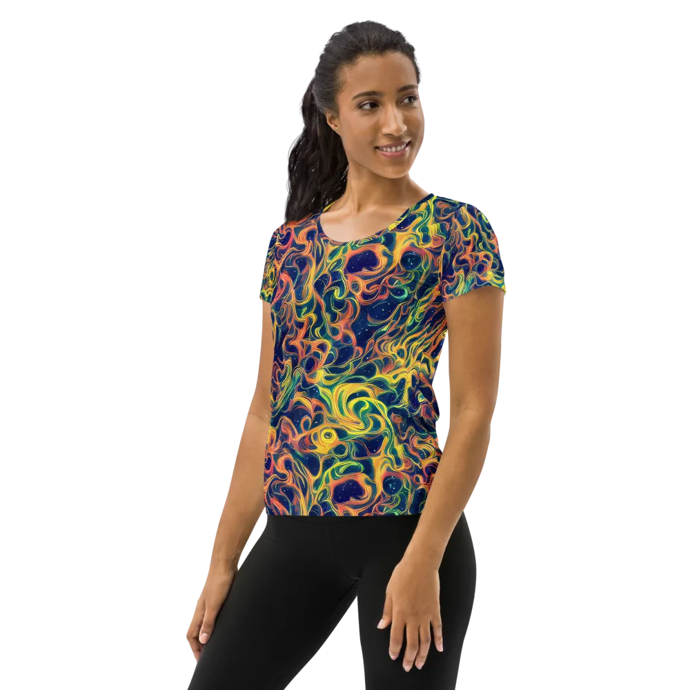Celestial Flame on Women's Athletic T-Shirt — Left
