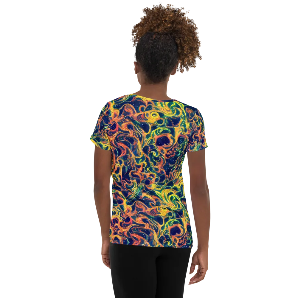 Celestial Flame on Women's Athletic T-Shirt — Back