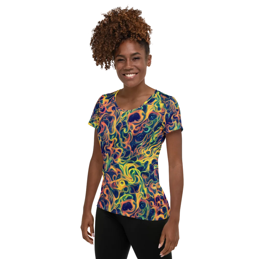 Celestial Flame on Women's Athletic T-Shirt — Left