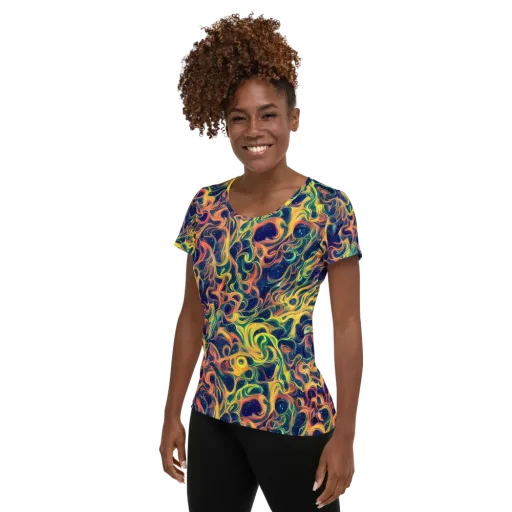 Celestial Flame on a Women's Athletic T-Shirt
