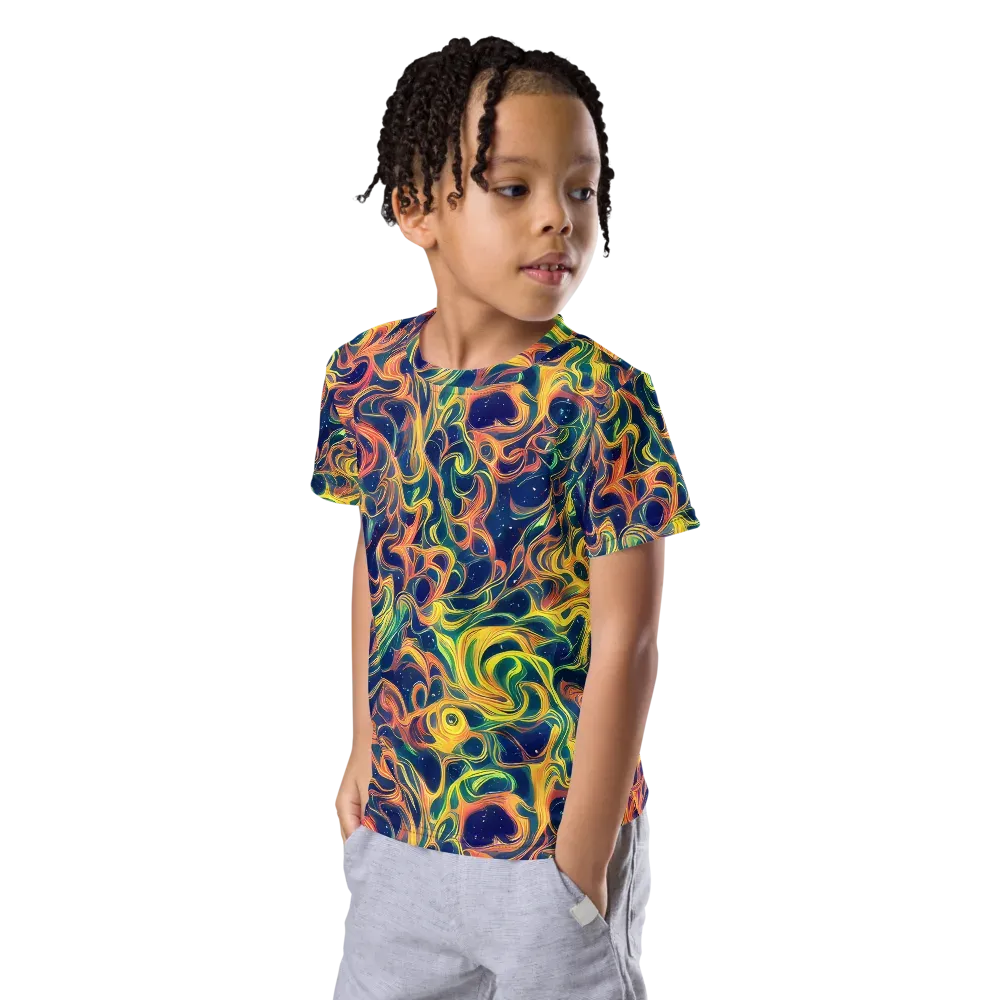 Celestial Flame on Kids Crew Neck T-Shirt — Left Front