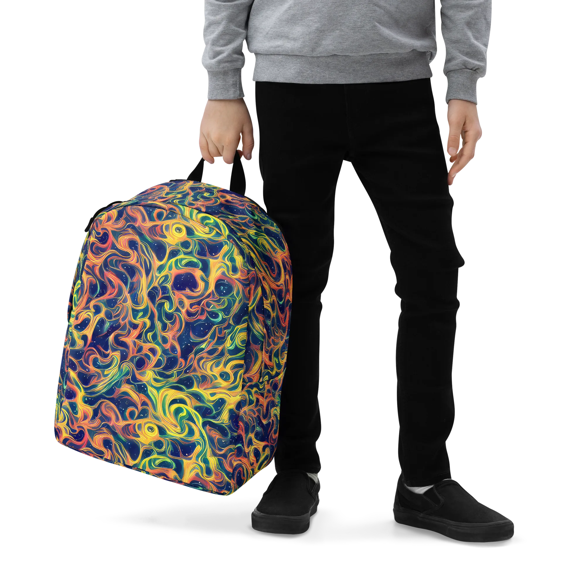 Celestial Flame on Minimalist Backpack — Zoomed-in