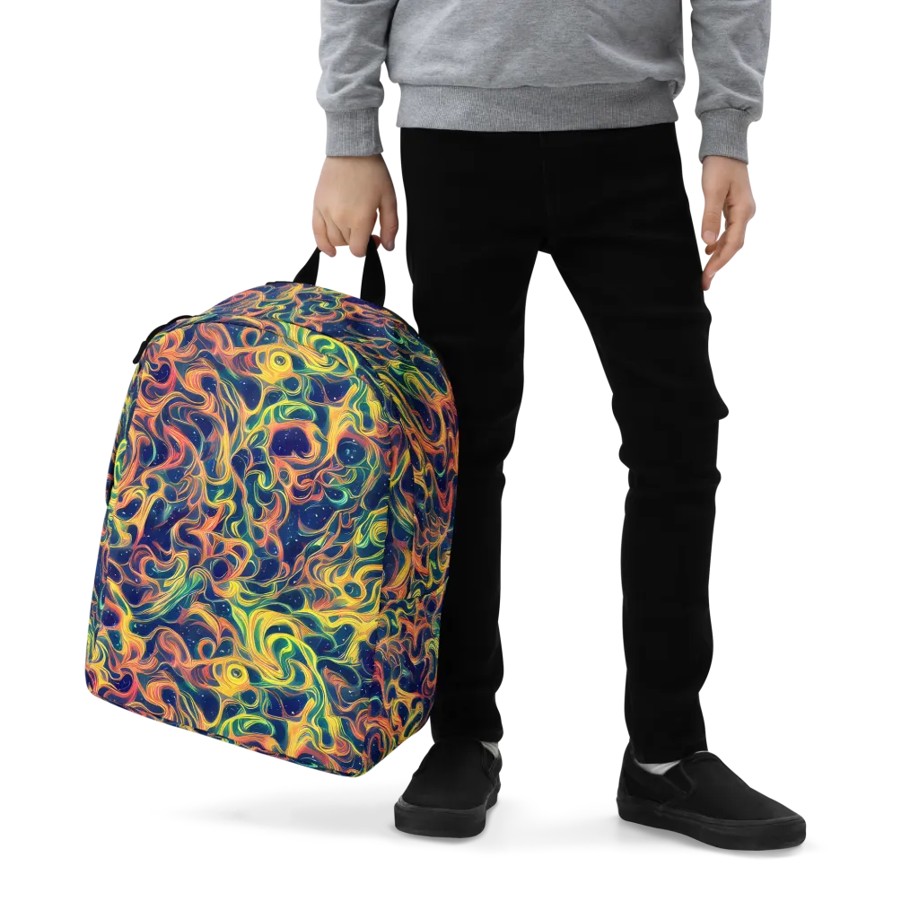 Celestial Flame on Minimalist Backpack — Zoomed-in