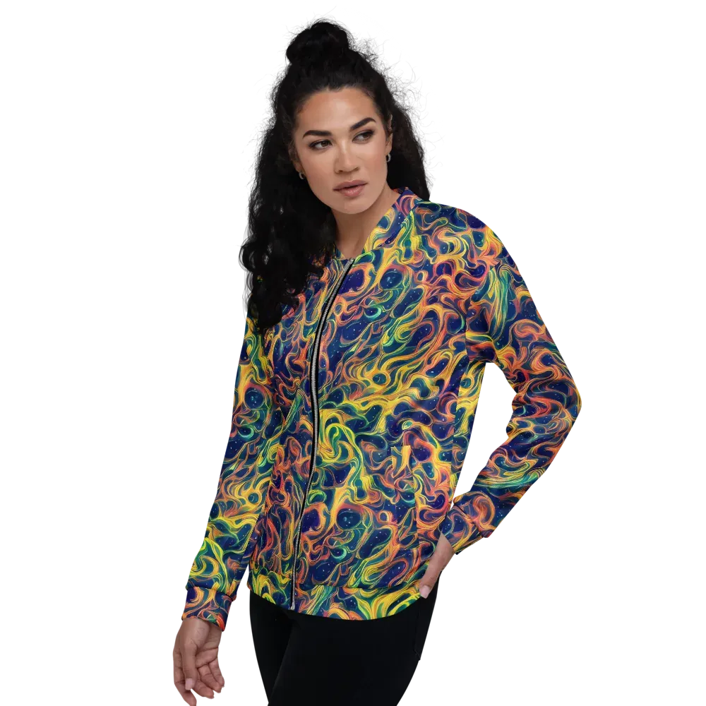 Celestial Flame on Bomber Jacket — Left