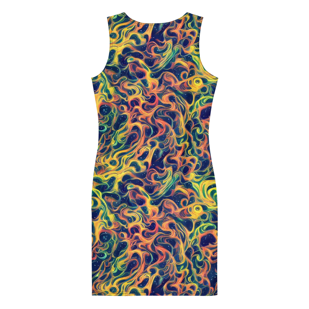 Celestial Flame on Bodycon Dress — Back