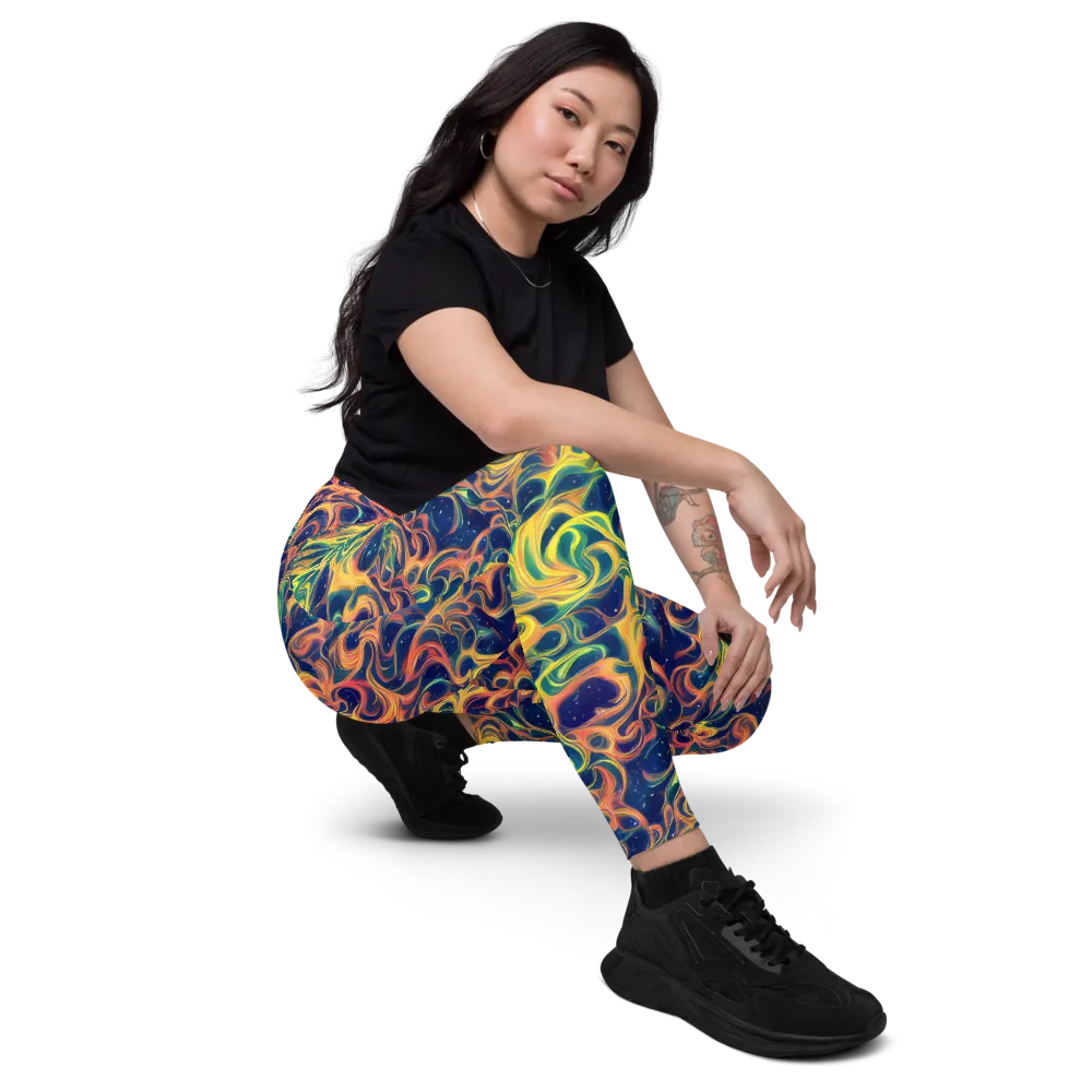 Celestial Flame on Leggings with Pockets — Right Front