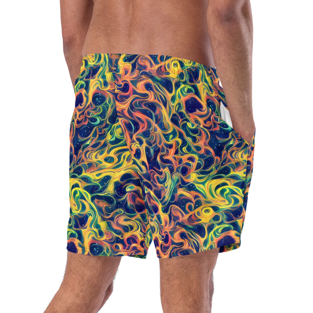Celestial Flame on Swim Trunks — Right Back