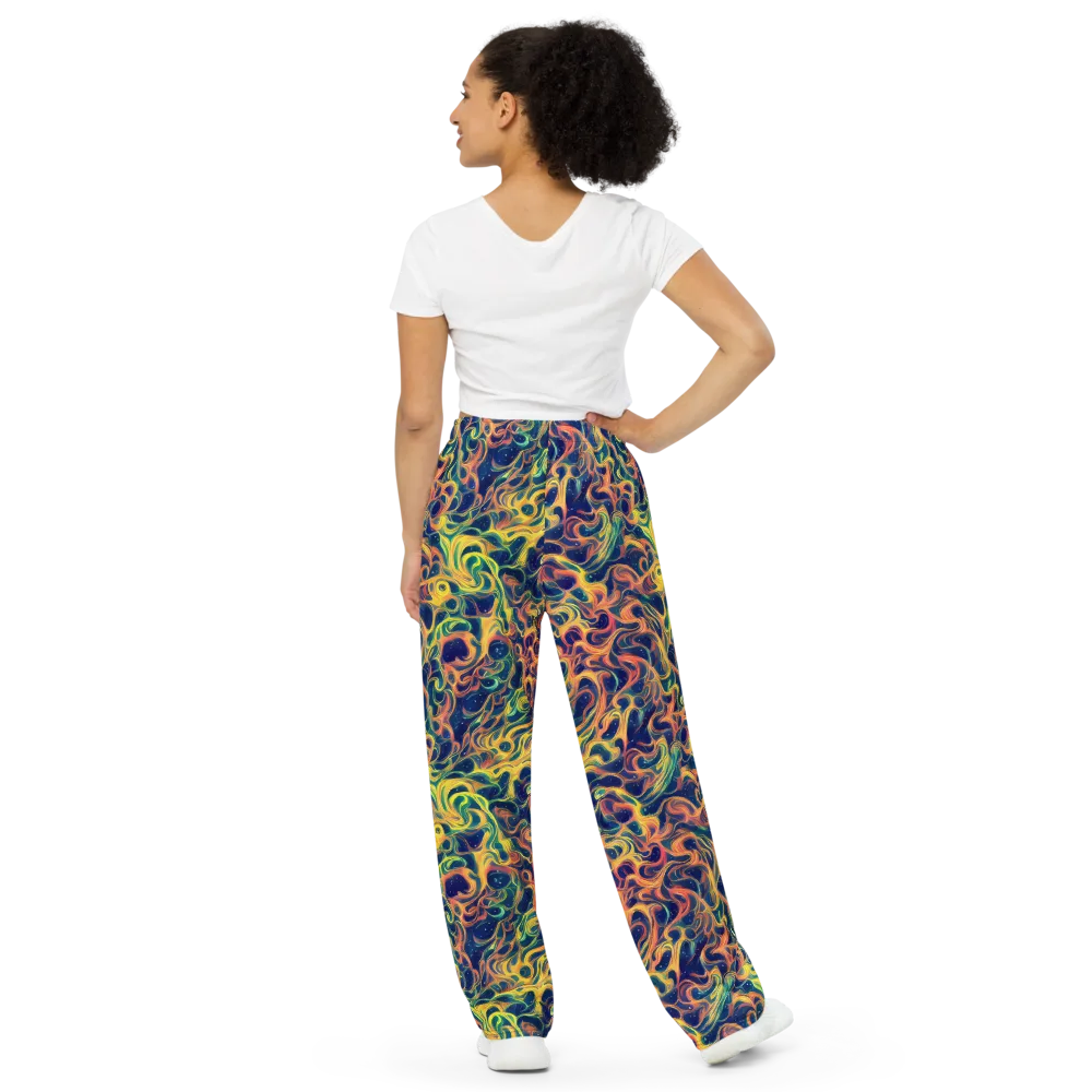 Celestial Flame on Wide-Leg Pants — Back