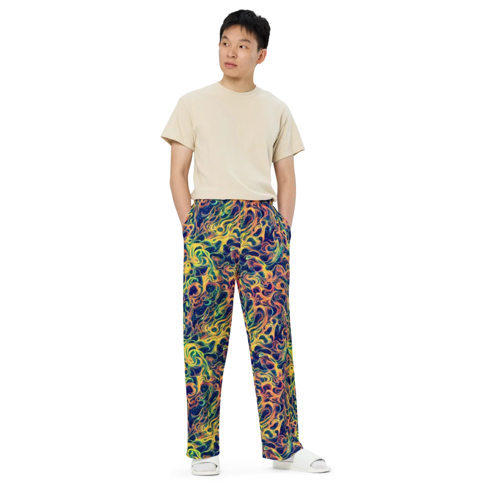 Celestial Flame on Wide-Leg Pants — Front