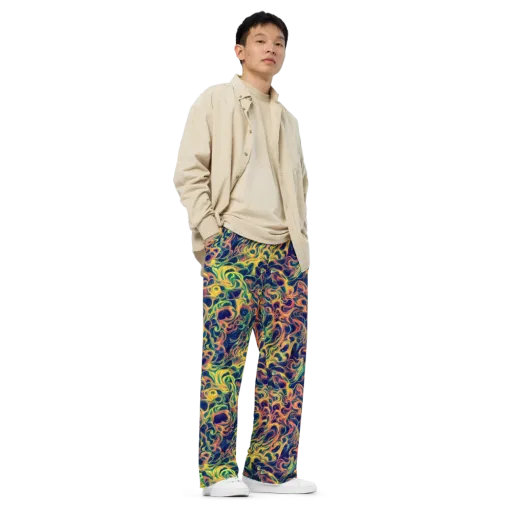 Celestial Flame on a Wide-Leg Pants