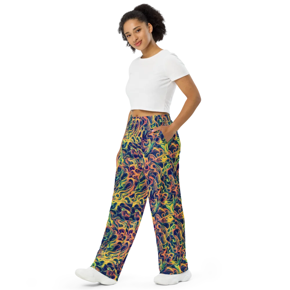 Celestial Flame on Wide-Leg Pants — Left Front