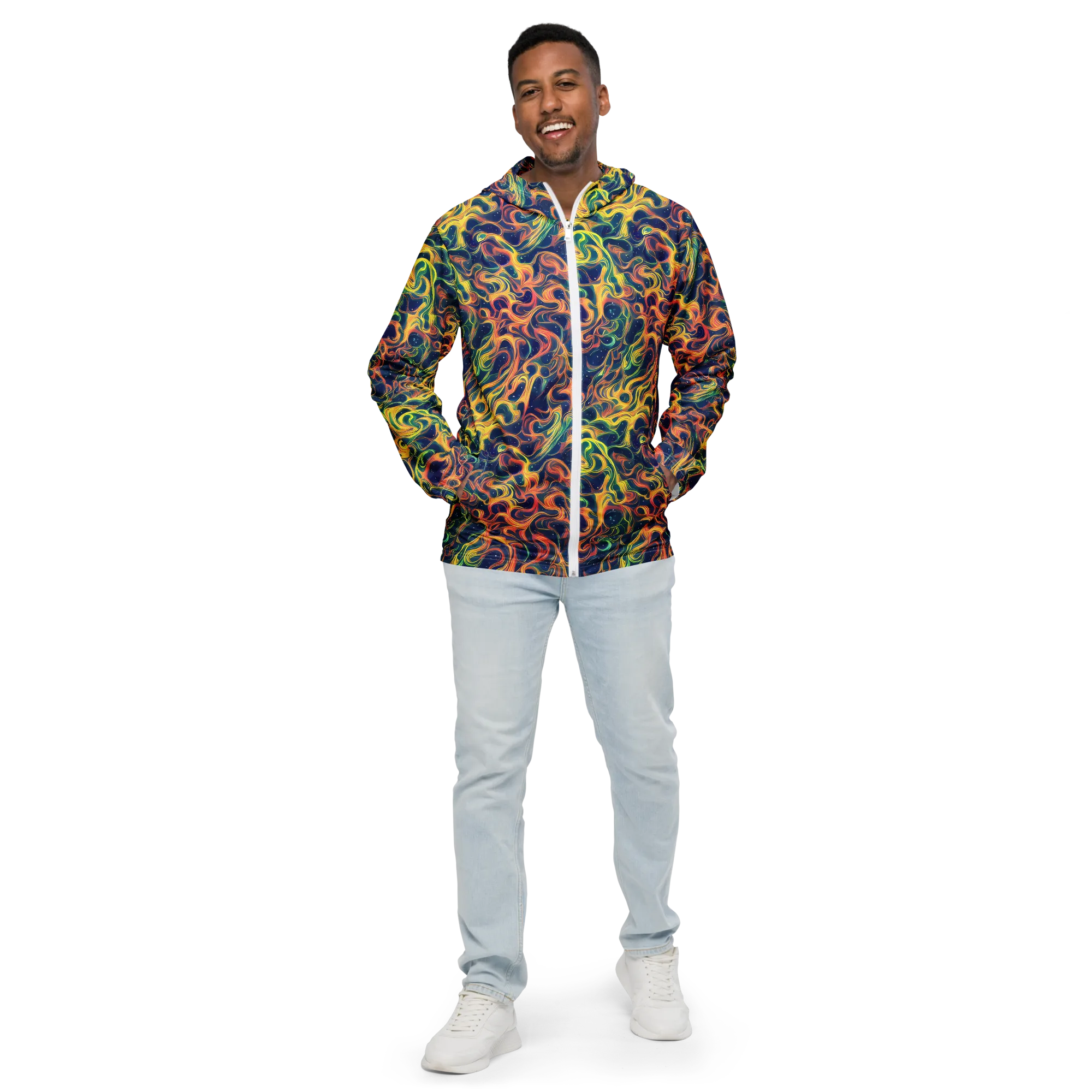 Celestial Flame on Men's Windbreaker — Front