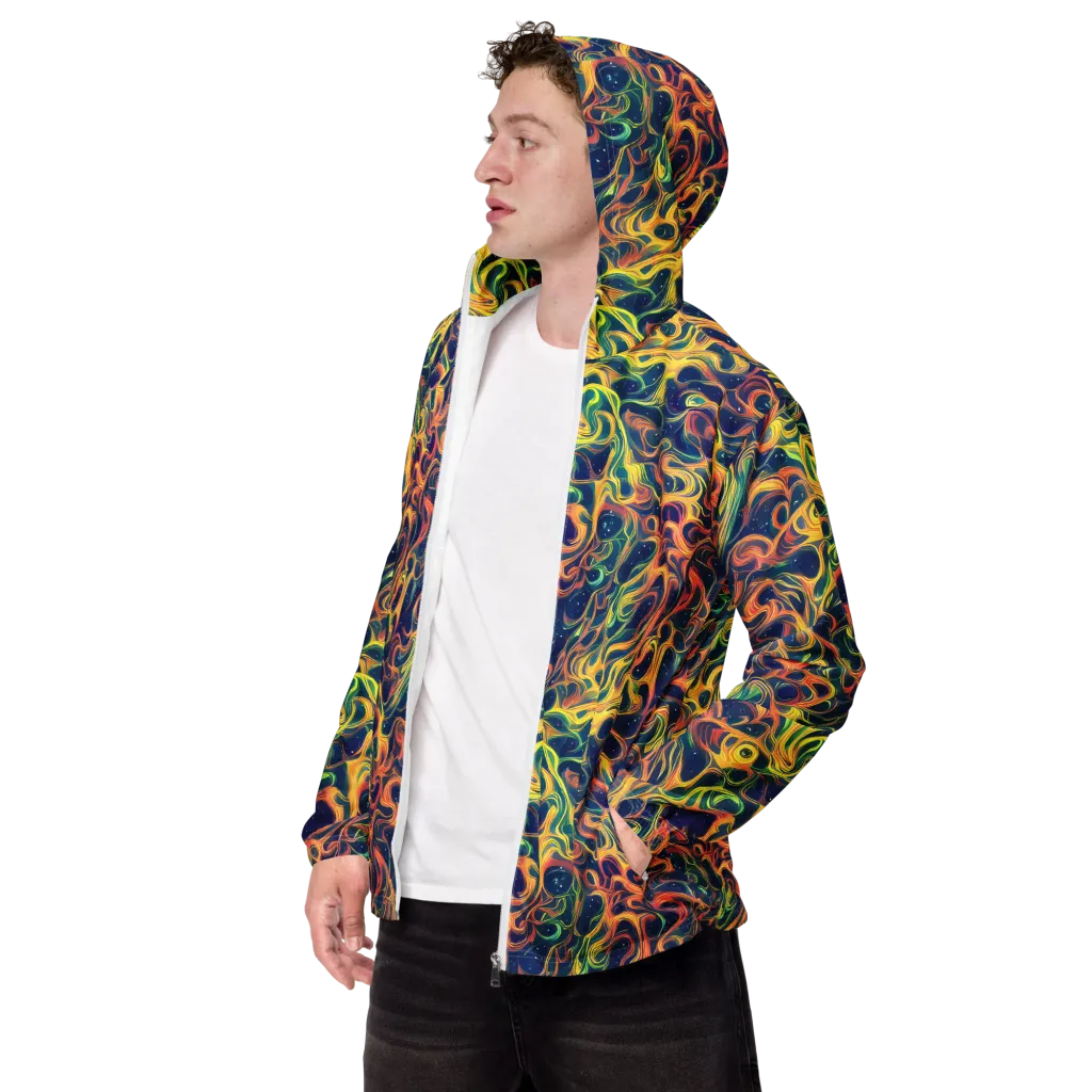 Celestial Flame on Men's Windbreaker — Left Front