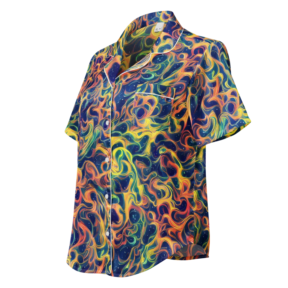 Celestial Flame on Women's Short Sleeve Pajama Top — Left Front