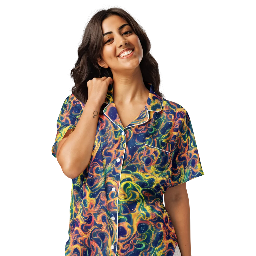 Celestial Flame on Women's Short Sleeve Pajama Top — Front