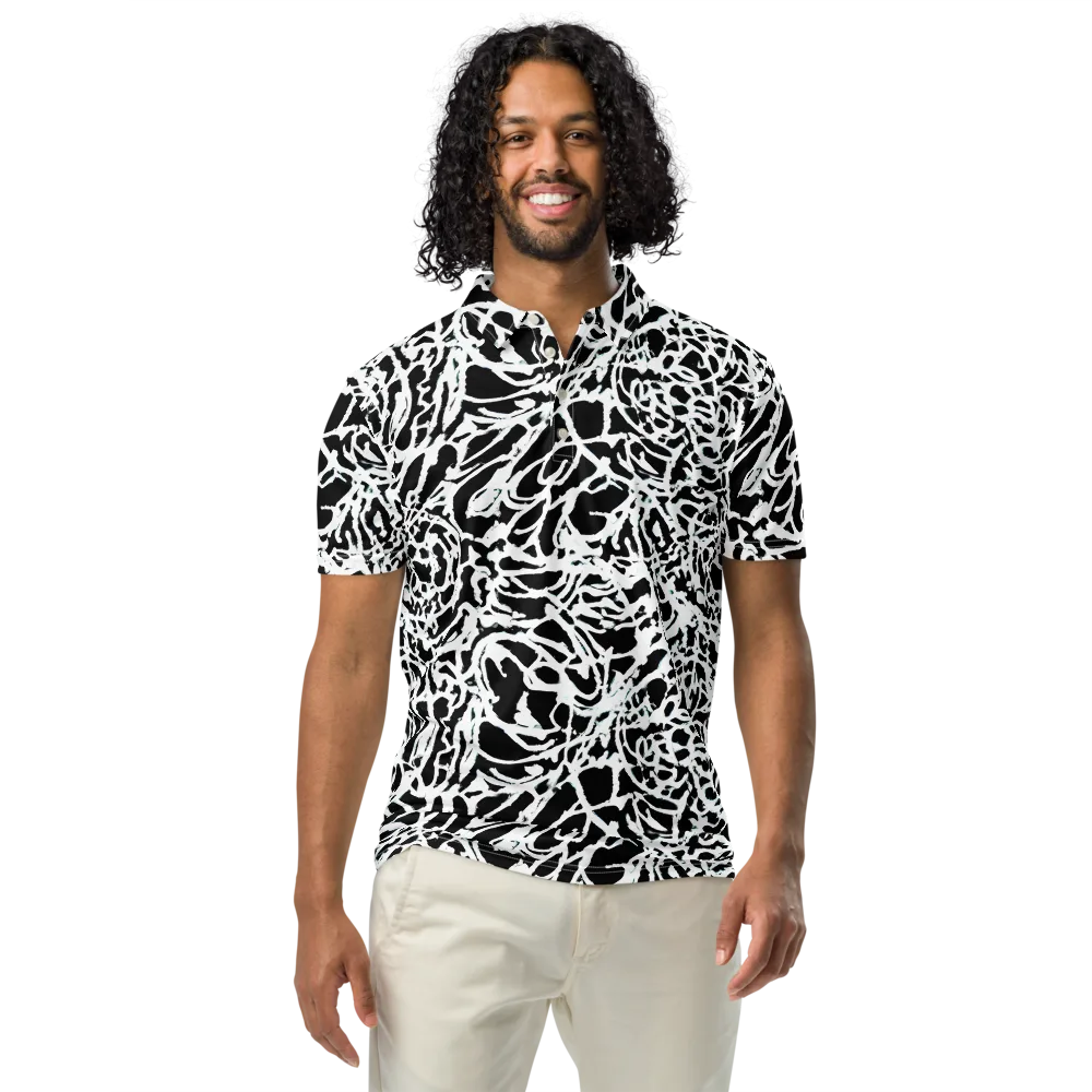 Obsidian Gesture on Men's Slim Fit Polo Shirt — Front
