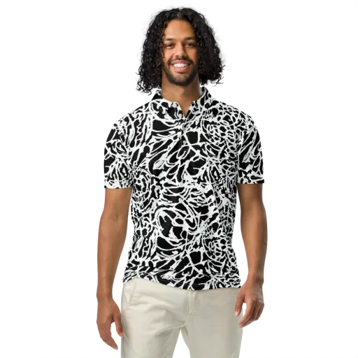Obsidian Gesture on a Men's Slim Fit Polo Shirt