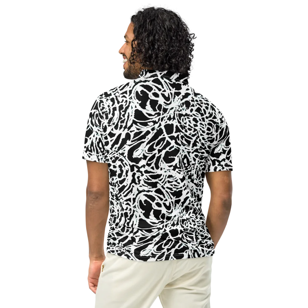 Obsidian Gesture on Men's Slim Fit Polo Shirt — Back