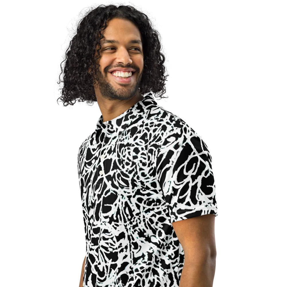 Obsidian Gesture on Men's Slim Fit Polo Shirt — Left Front