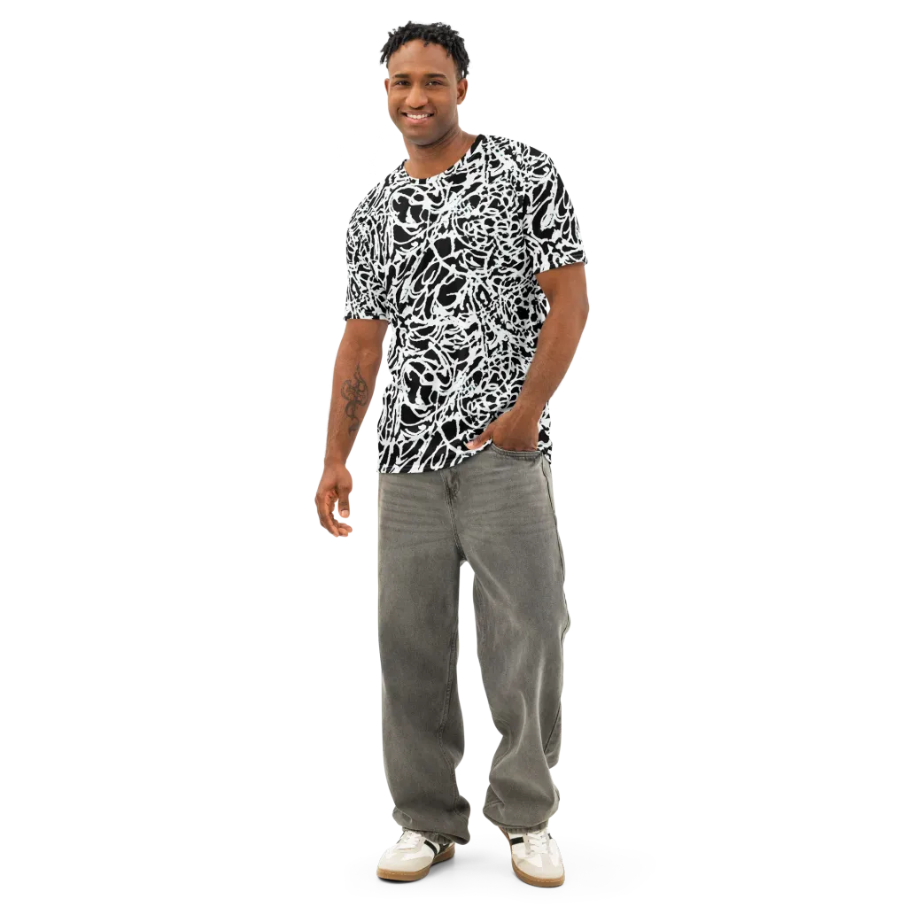 Obsidian Gesture on Men's Cotton Crew Neck T-Shirt — Front