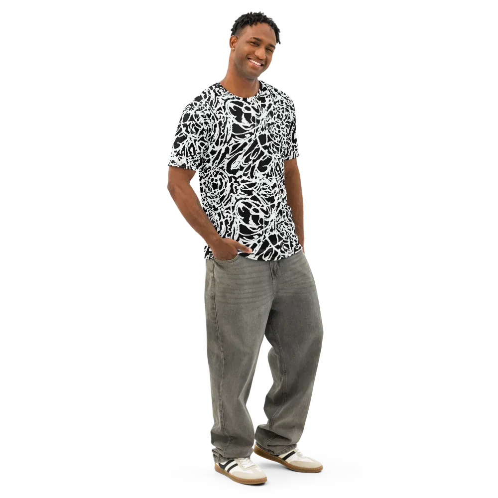 Obsidian Gesture on Men's Cotton Crew Neck T-Shirt — Right Front