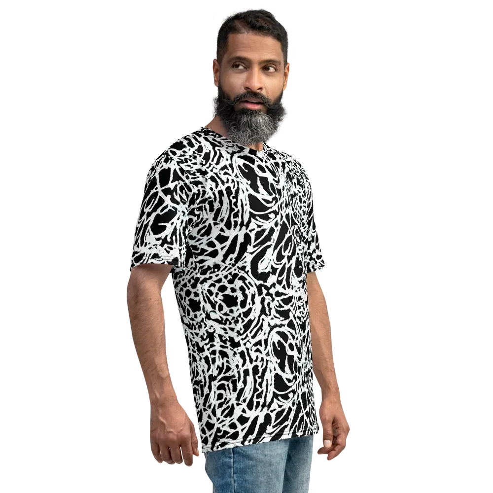 Obsidian Gesture on Men's Crew Neck T-Shirt — Right