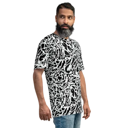 Obsidian Gesture on a Men's Crew Neck T-Shirt