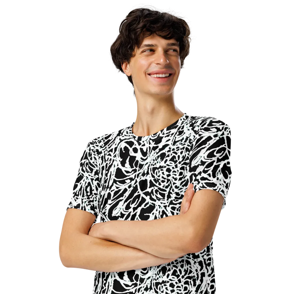 Obsidian Gesture on Men's Crew Neck T-Shirt — Left Front
