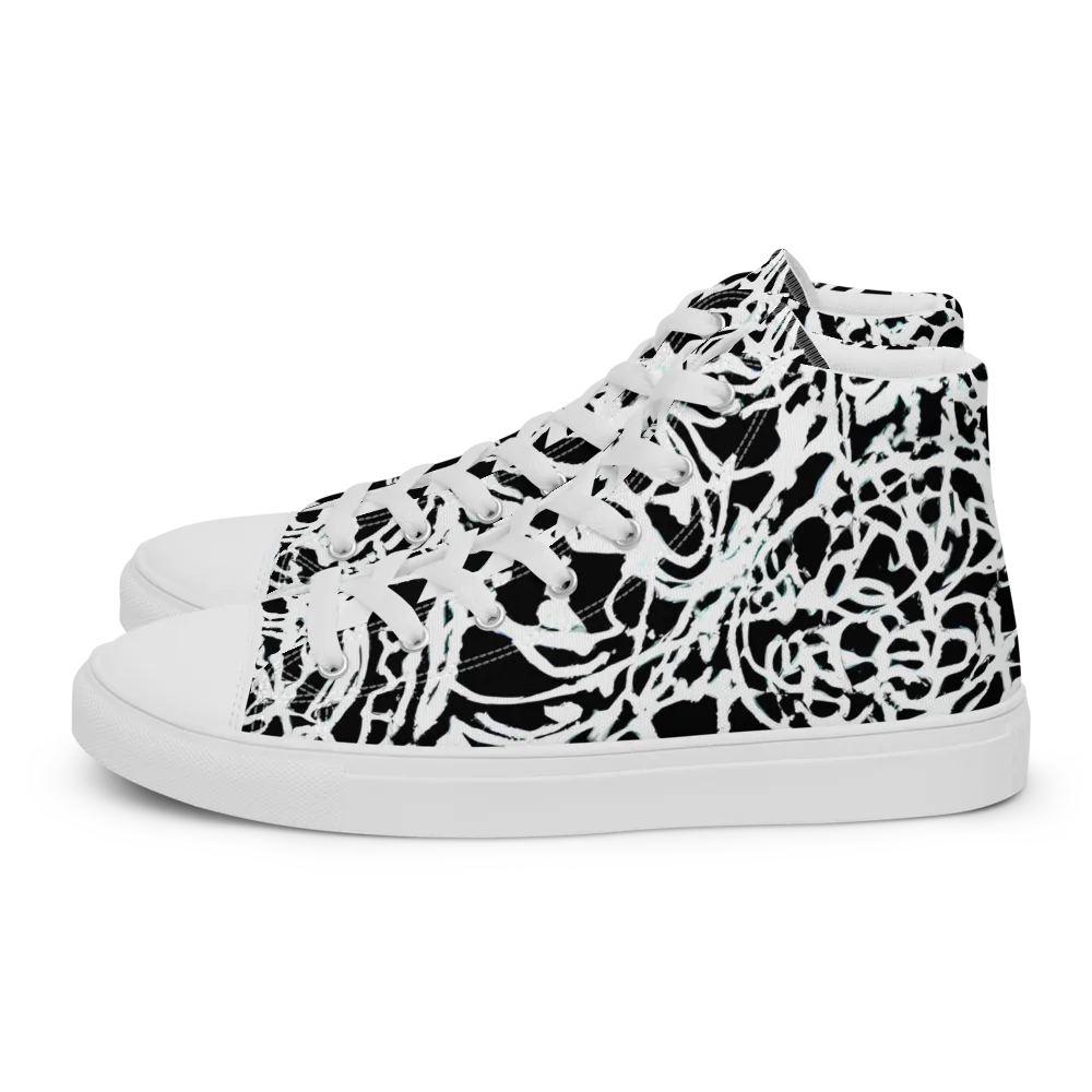 Obsidian Gesture on Men's High Top Canvas Shoes — Left