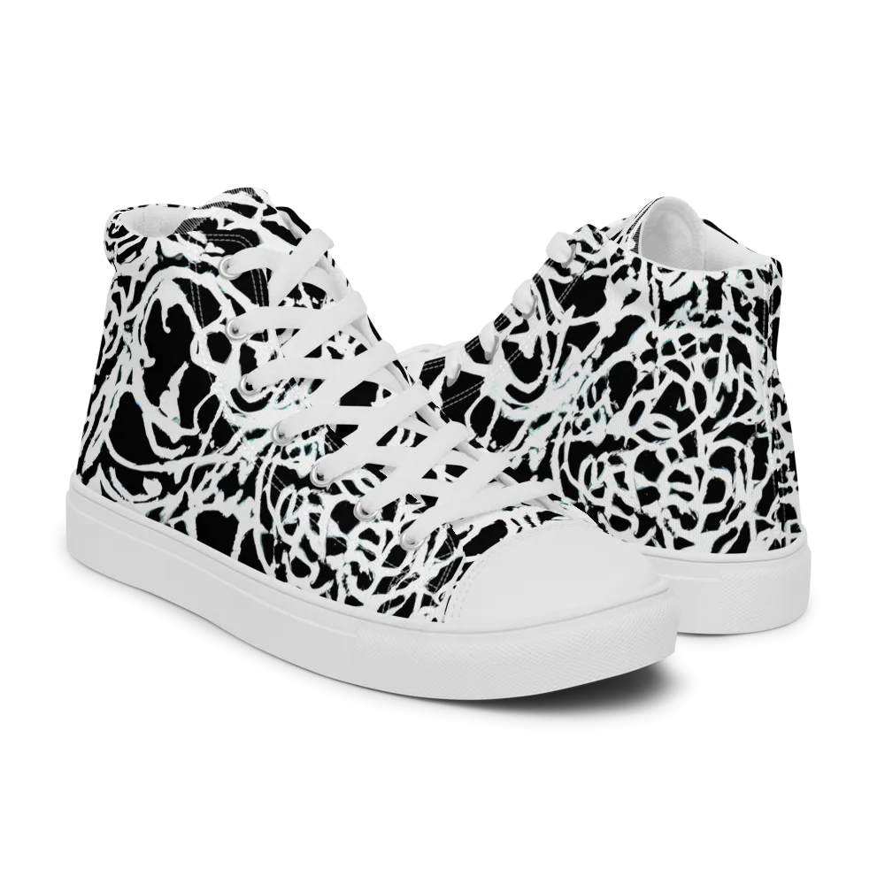 Obsidian Gesture on Men's High Top Canvas Shoes — Right