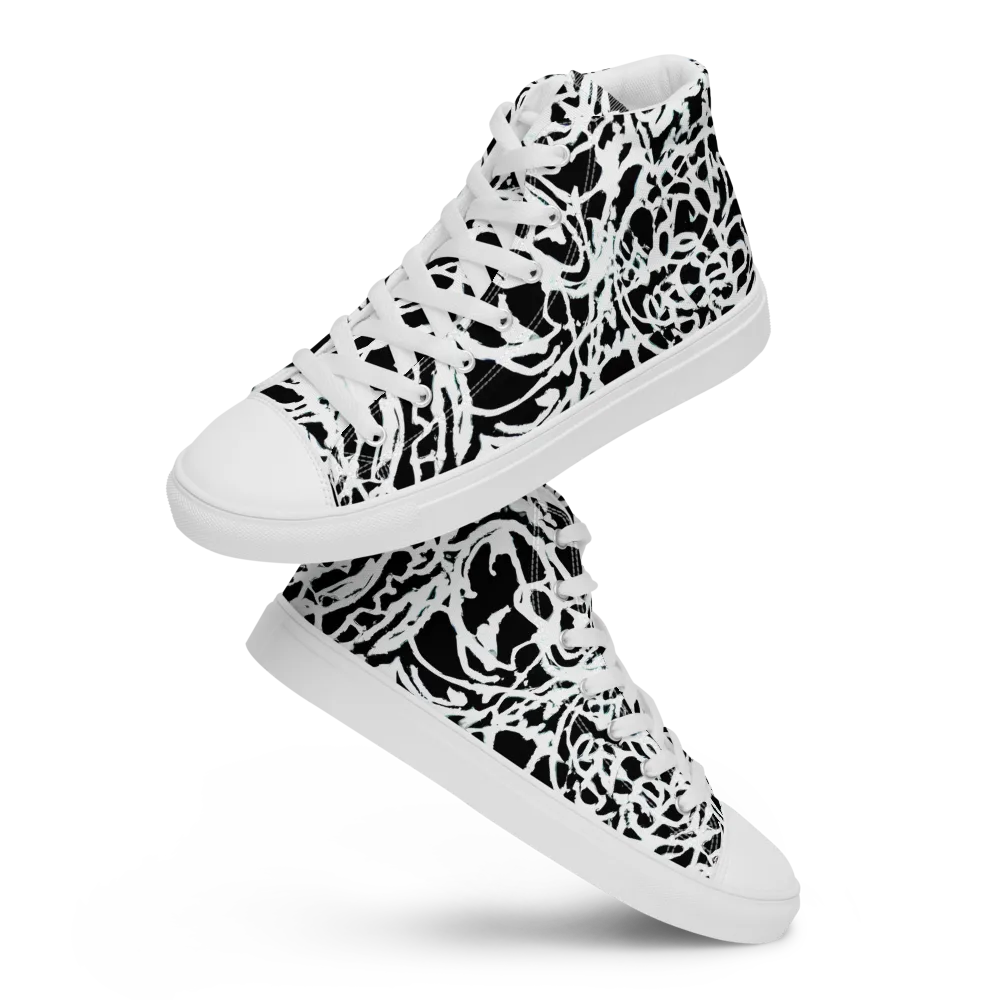 Obsidian Gesture on Men's High Top Canvas Shoes — Front