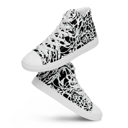 Obsidian Gesture on a Men's High Top Canvas Shoes