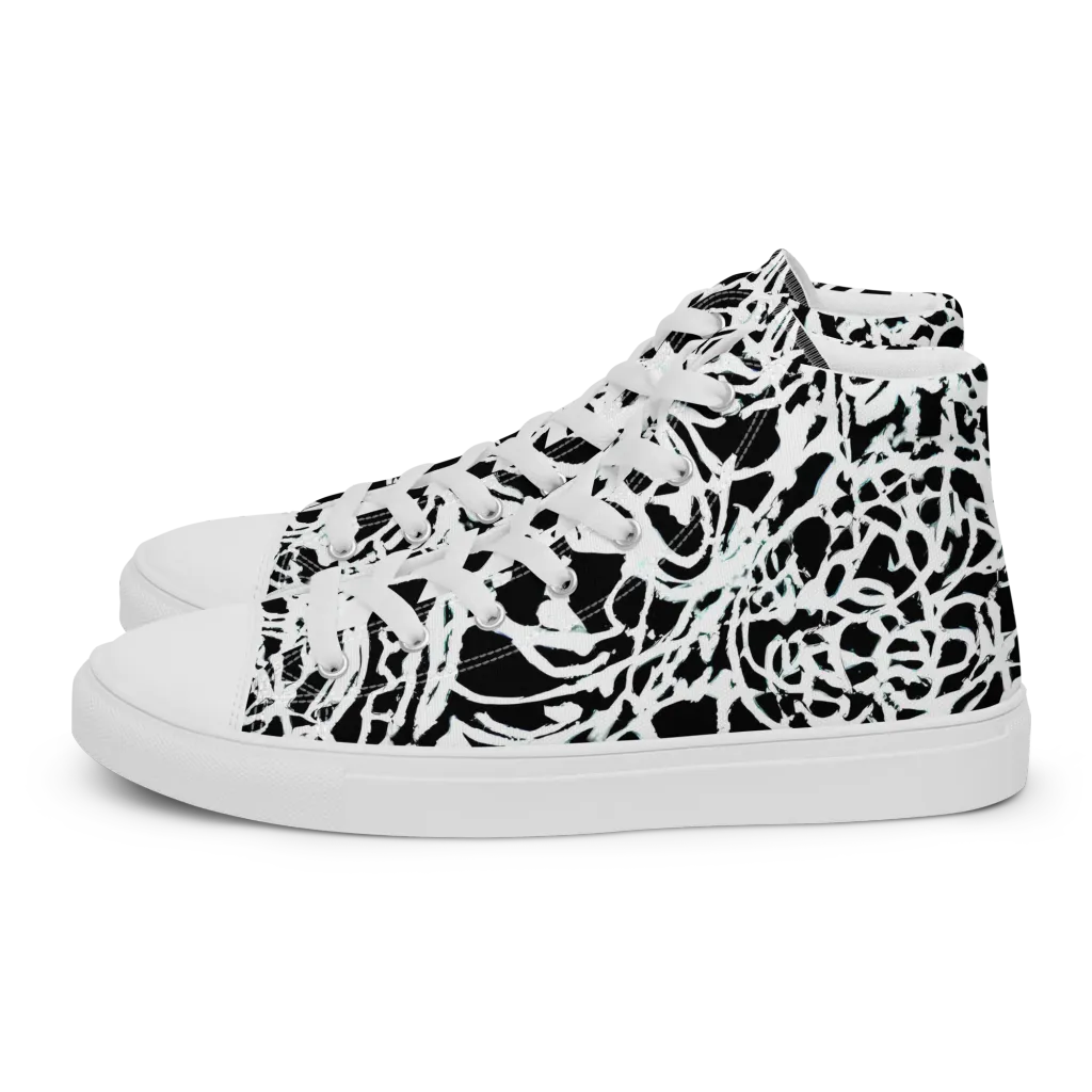 Obsidian Gesture on Women's High Top Canvas Shoes — Left