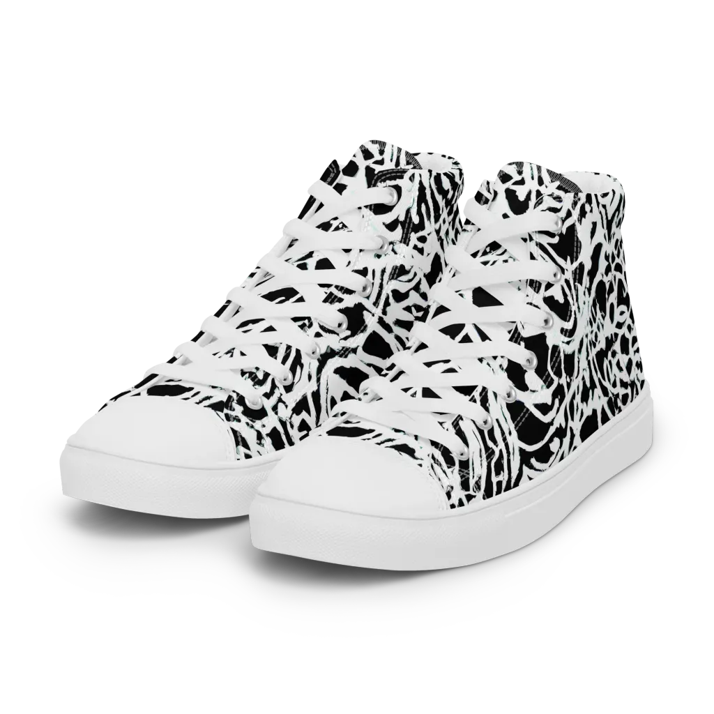 Obsidian Gesture on Women's High Top Canvas Shoes — Left Front