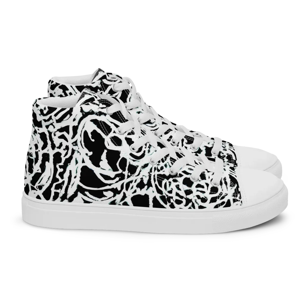 Obsidian Gesture on Women's High Top Canvas Shoes — Right