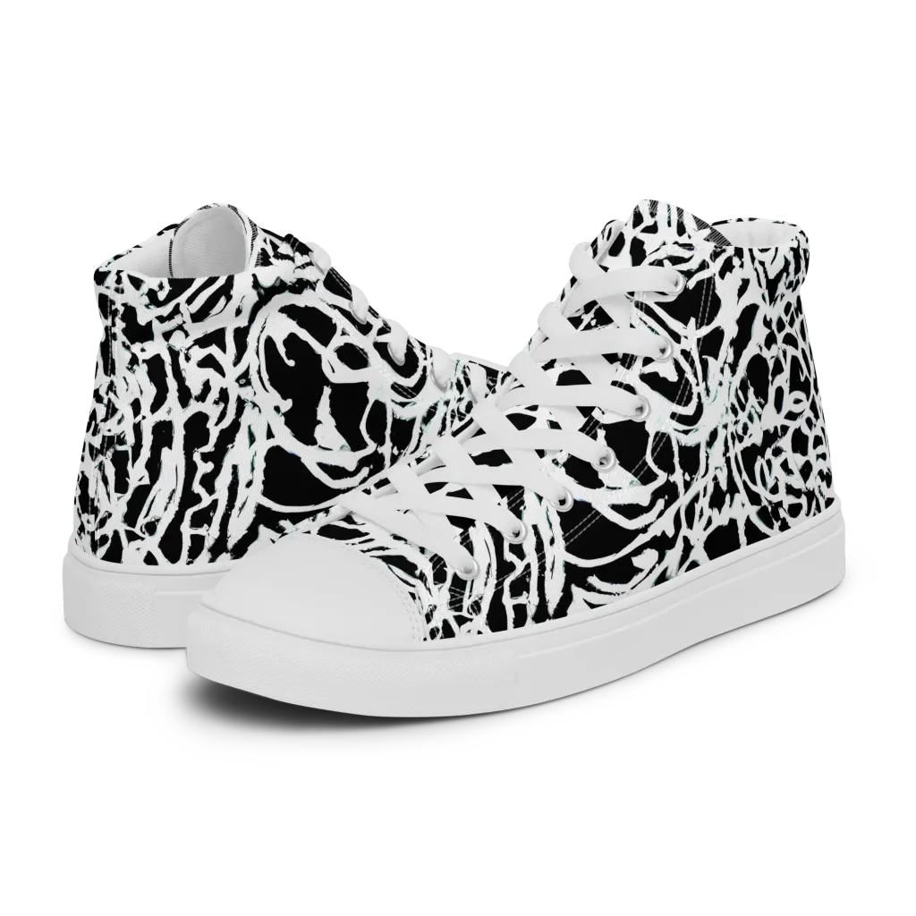 Obsidian Gesture on Women's High Top Canvas Shoes — Left