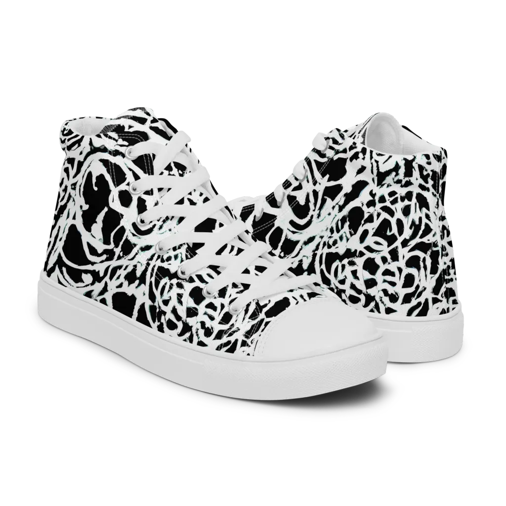 Obsidian Gesture on Women's High Top Canvas Shoes — Right